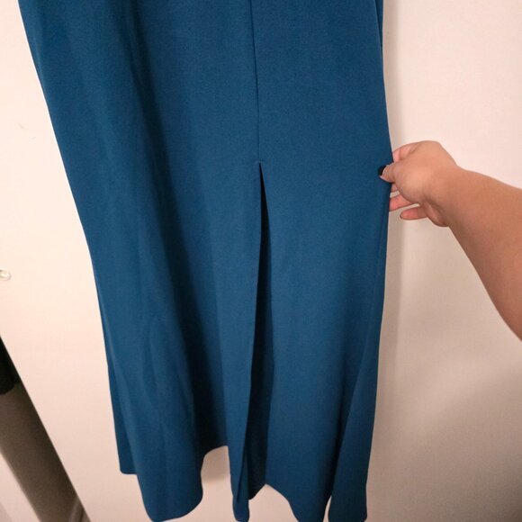 High Neck Sleeveless Split Bodycon Mermaid Evening Cocktail Dress - Picture 2 of 4